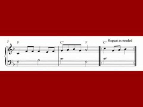 The Twelve Days Of Christmas, piano sheet music notes