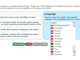 Change Languages on Fast Browser Search