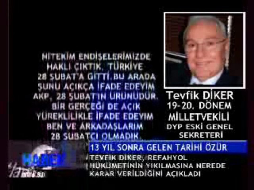 Tevfik Diker Necmettn Erbakan'dan özür diliyor