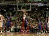NBA Derrick Rose grabs the alley-oop and finishes strong.