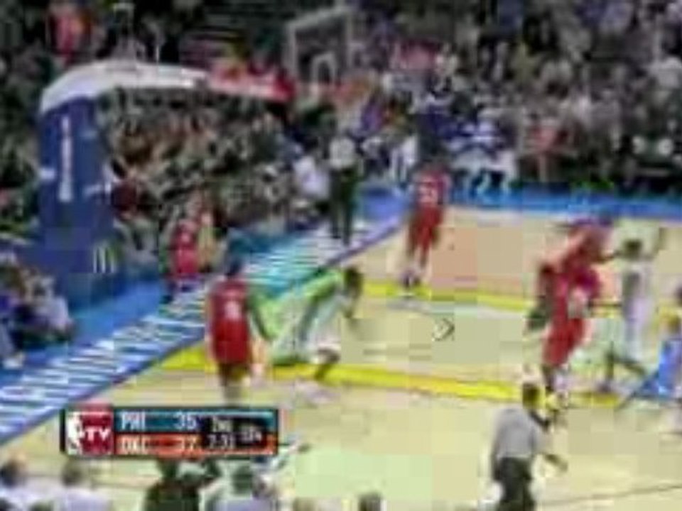 NBA James Harden loses his defender and slams it down hard.