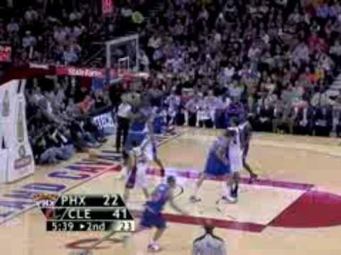 NBA Shaq moves everybody out of the way and pulls down the r