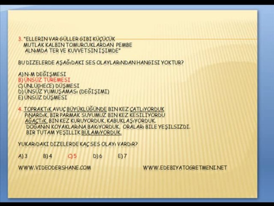 Trkçnin ssleri ve özllikleri ölçme ve dğrlndirme