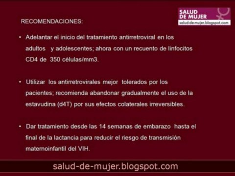 Nuevas recomendaciones sobre el tratamiento del VIH-SIDA