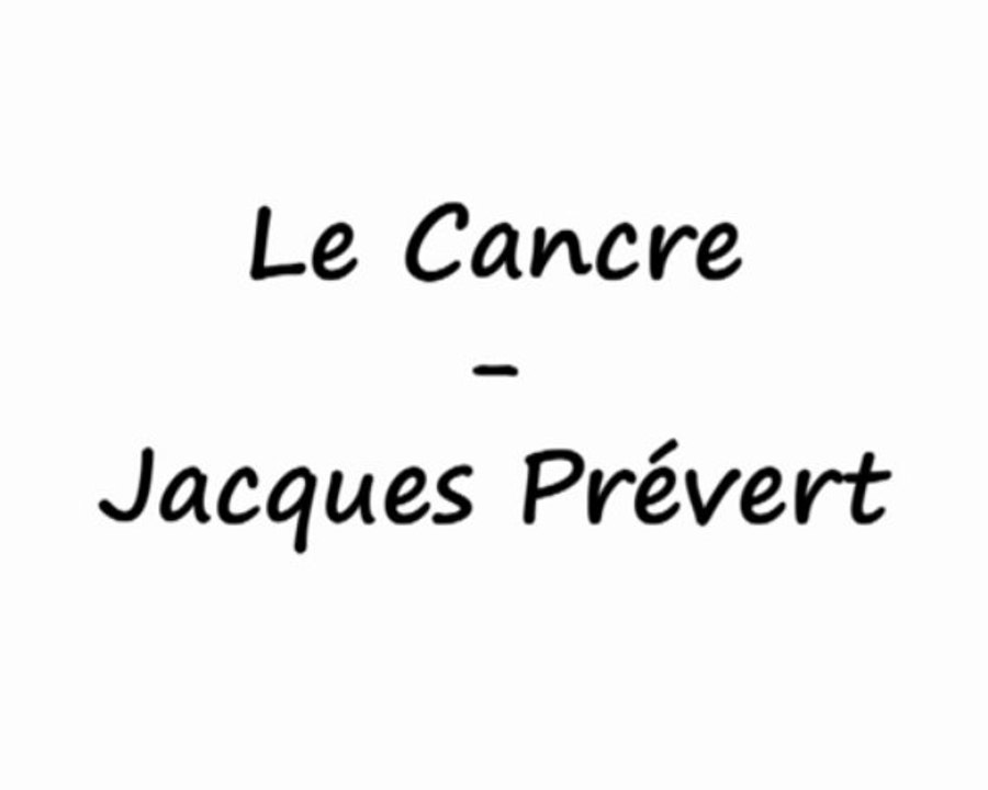 Le Cancre - Jacques Prévert