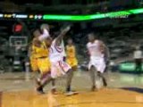NBA C.J. Watson drives to the basket but Kyle Lowry blocks h