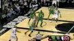 NBA Rajon Rondo steals the ball from Tim Duncan and finishes