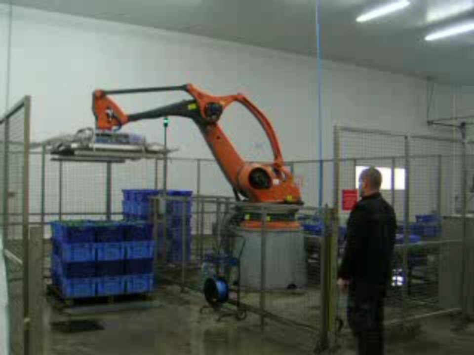 Robot KUKA de palettisation avec préhenseur