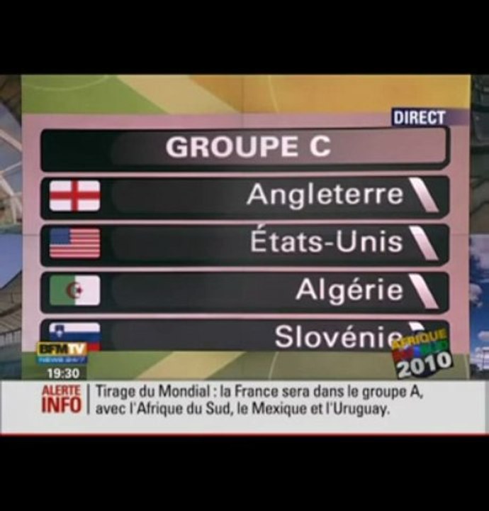 COUPE DU MONDE 2010 FIFA™ TIRAGE AU SORT POUR LALGERIA BMFTV