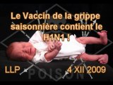 Grave : Le vaccin de la grippe contient une souche du H1N1