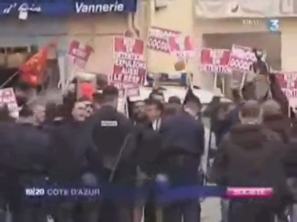 Les identitaires niçois contre le RESF (France 3)