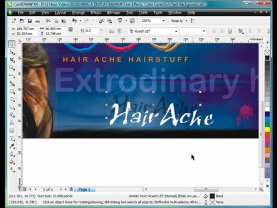 Corel draw banniere 3. Ajouter texte et effets speciaux