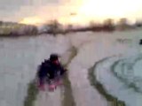 kevin en luge tire par un quad crash lol mdr