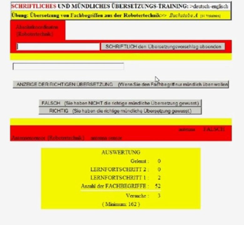 video Demo englisch Trainer Mechatronik(Woerterbuch-Begriffe