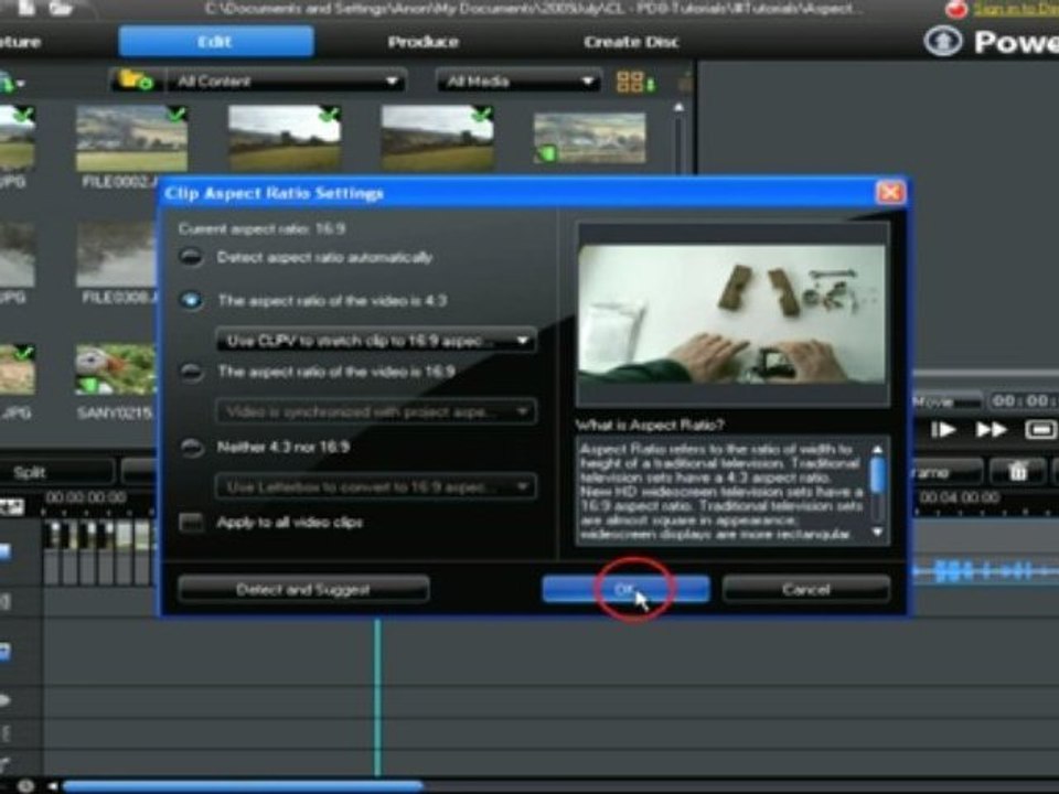 CyberLink PowerDirector 8 - Ratio d’Affichage