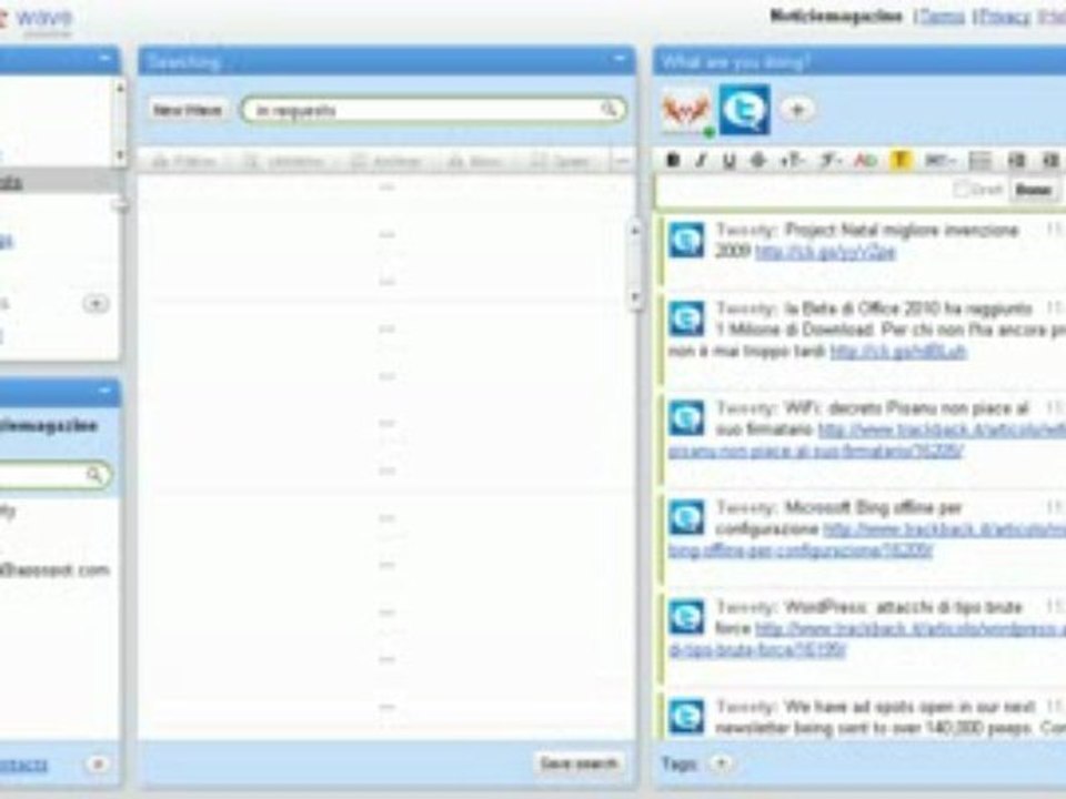 Installazione Twitter su Google Wave