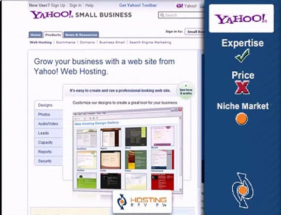 Yahoo Web review by Hosting-Review.com