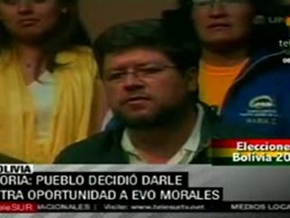 Admite Doria triunfo de Evo Morales