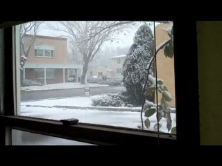 Santa Fe Steeze:  Snow from My Office Window