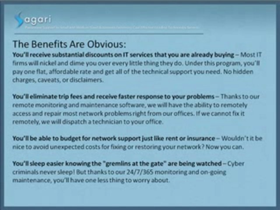 Sagari - Professional Outsourced IT Support Services In UK