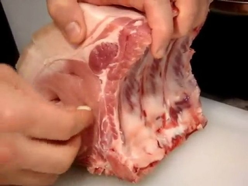 Carre de cerdo crocante