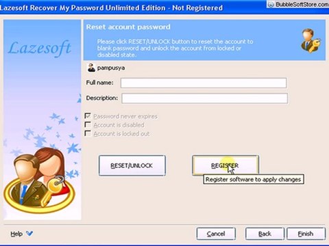 Lazesoft Recover My Password howto recover lost password