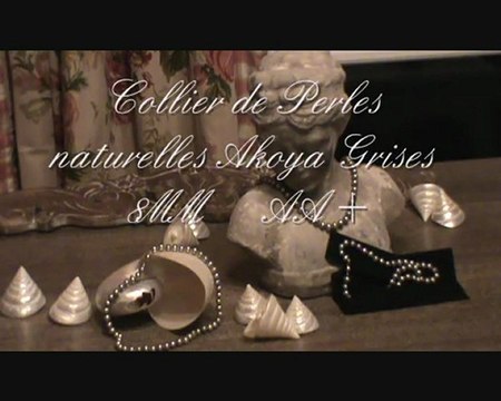 Collier de Perles AKOYA Grises de 8mm AA+