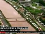 Seis muertos por lluvias en Sao Paulo