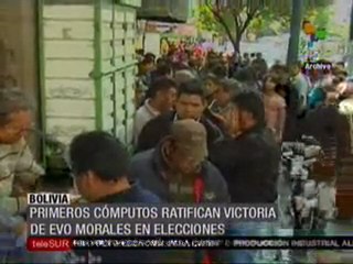 Primeros cómputos ratifican victoria de Evo Morales