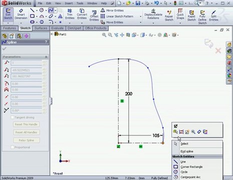 solidworks 2009 training Sketch