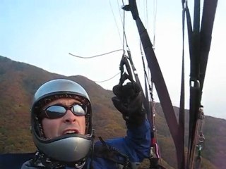 Vol au dessus d'une foret en patchwork automnal