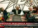 Mercosur desconoce eleciones en Honduras