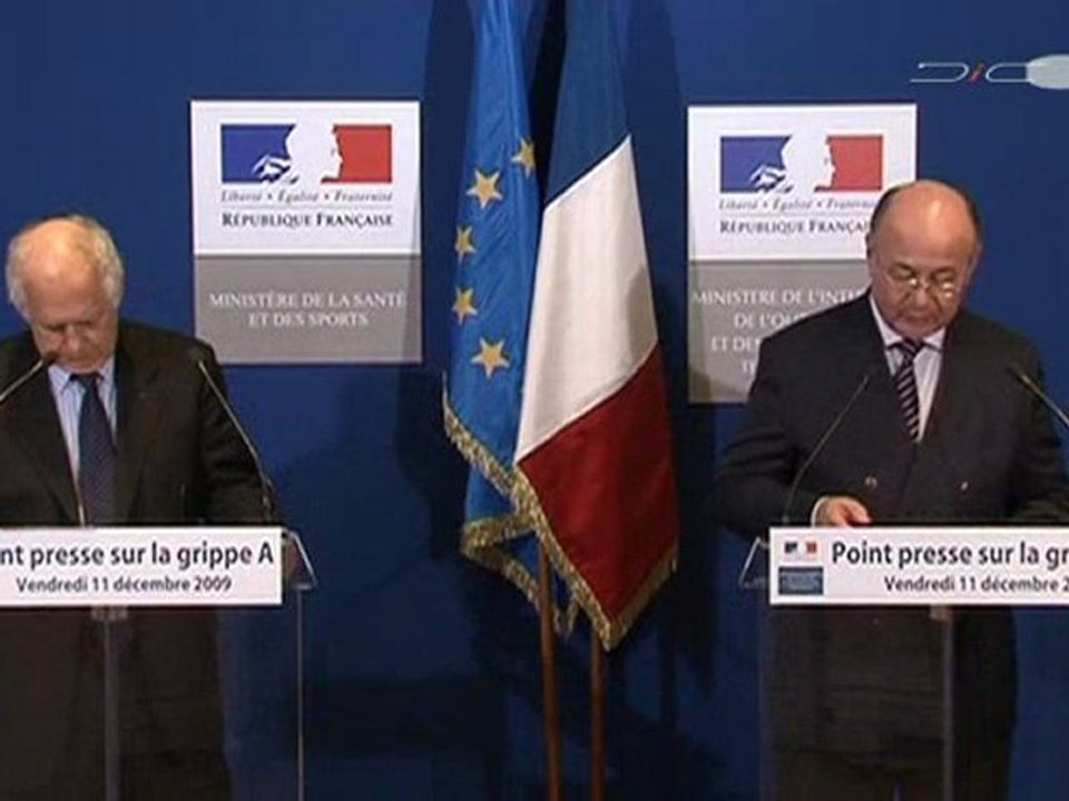 Point presse vaccination grippe A H1N1 11.12.09