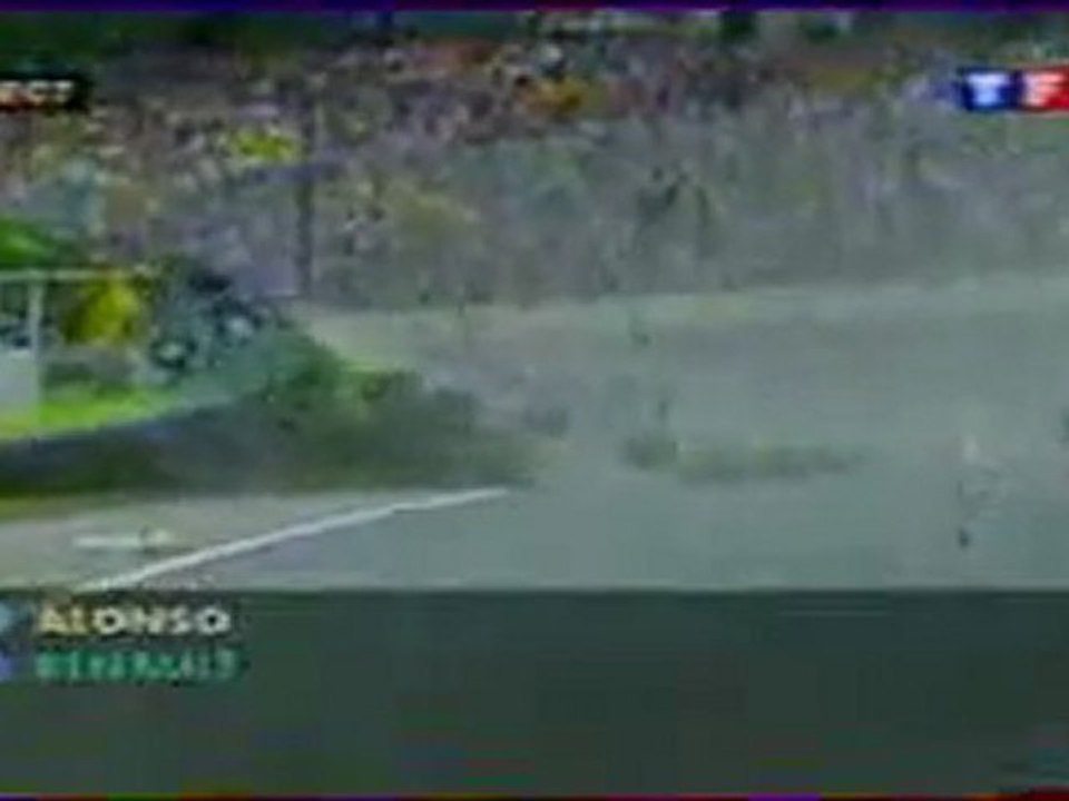 Formule 1 Bresil 2003 Big crash alonso & webber en francais