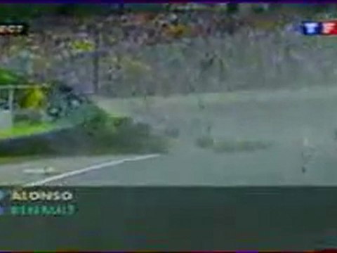 Formule 1 Bresil 2003 Big crash alonso & webber en francais
