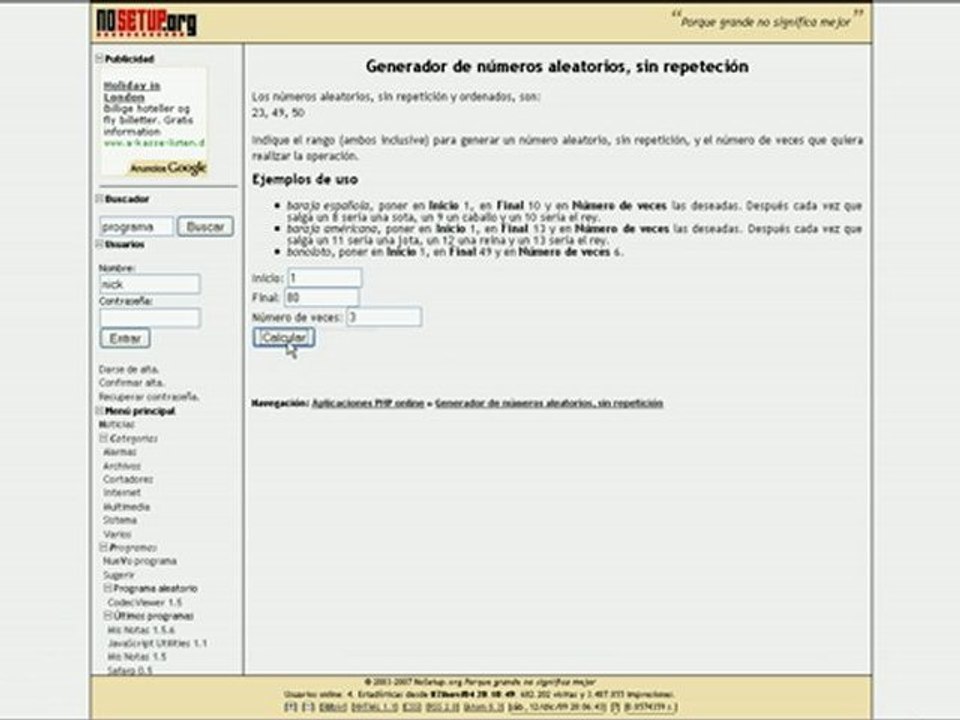 Sorteo Metodo