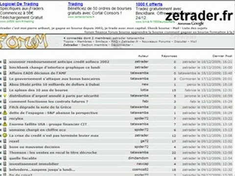 Forum bourse finance trading par Pierre Aribaut - Zetrader