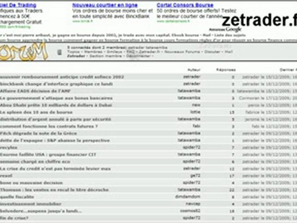 Forum finance trading bourse - Pierre Aribaut alias ZeTrader