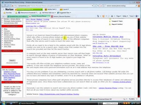 Verizon Reverse Phone Lookup - Verizon Reverse Number Lookup