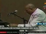 Chucho Valdés en la clausura de la Cumbre del ALBA