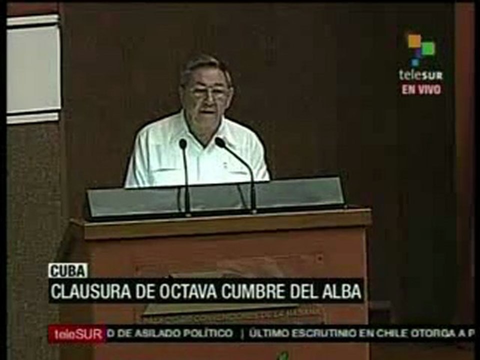 Raúl consideró como maravillosa VIII Cumbre del ALBA
