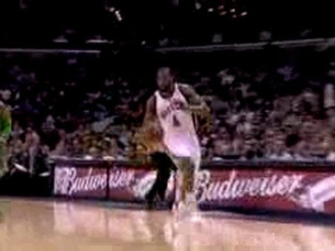 NBA Sam Young grabs the loose ball and finshes the break wit