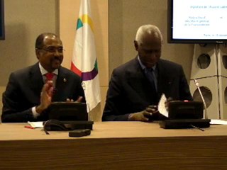 Conf de presse Mrs Abdou Diouf et Michel Sidibe sur IMAG