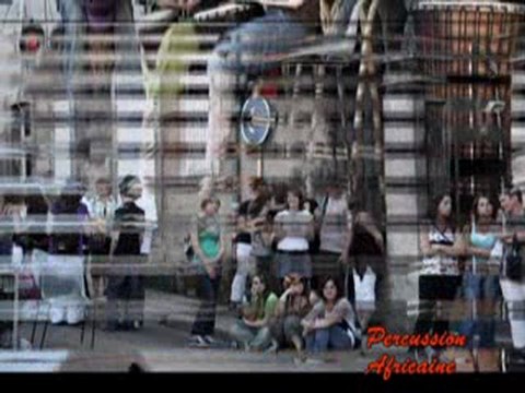 Montage photos de l'atelier percussions africaines