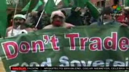 Manifestacion por las calles de Copenhague