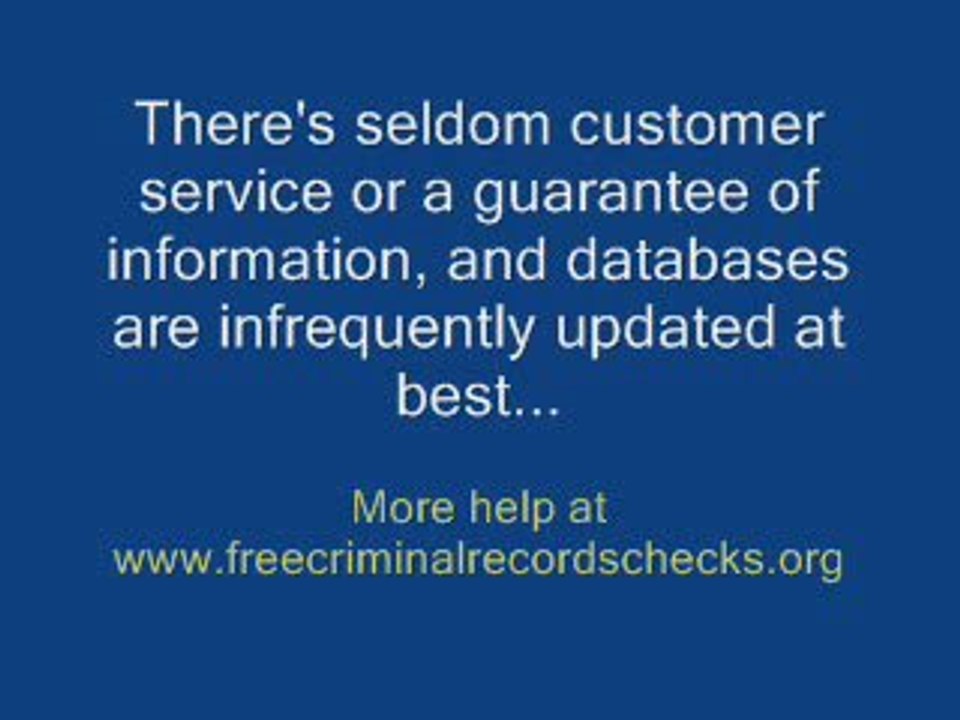 Reliable Free Criminal Record Checks - Possible?