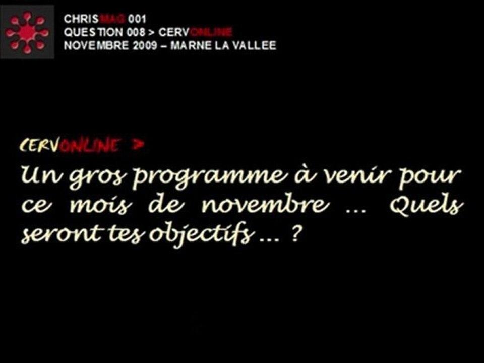 CHRISMAG001 - Q008 - Mon programme en novembre 2009