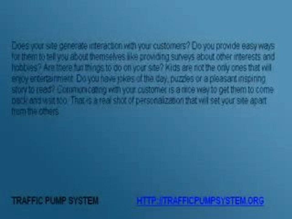Traffic Pump System to Increase Website Traffic