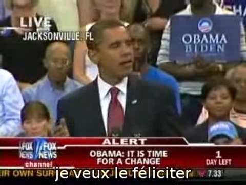 Barack Obama félicite John McCain