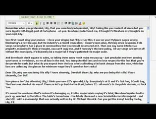 Un lettre ouverte en chanson à Lily Allen